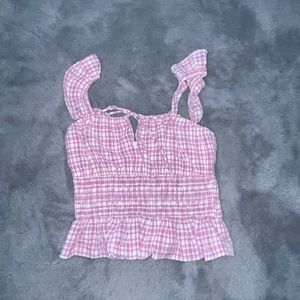 Pink Gingham Tank Top